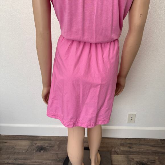 [Anthropologie] Pink Cutout Front Fit & Flare Mini Shirtdress Mixed Media Sz XL - Picture 8 of 12